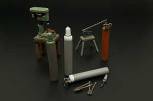 Bench drill-lever shears-oxy acetylene bottles