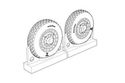 Another image of F4U Corsair Block Thread Wheels set