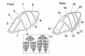 Ohka MXY7-K1 KAI two seats Canopy mask (Brengun kit)