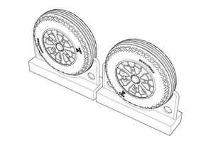 F4U Corsair Ribbed-Diamond Thread Wheels set